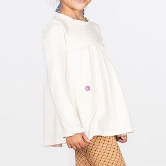 MATILDA JANE SIZE 4 Make Believe Playin House Top Cream Eyelet Shirt - Picture 4 of 14